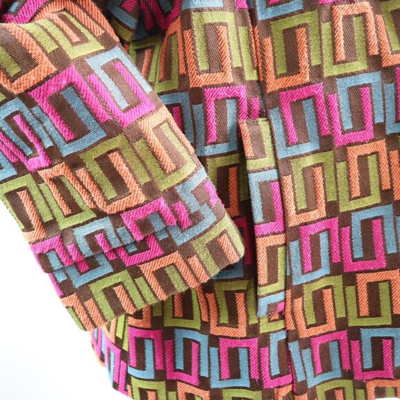 Vintage Painted Pony Size L Geometric Print Jacket Twill Multicolor - Picture 7 of 9